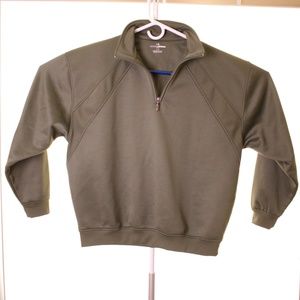 Grand Slam Size 1/4 Zip DK Green Pullover -L
